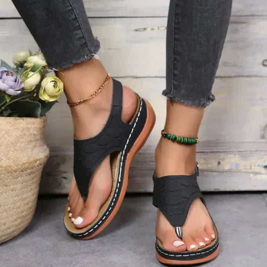 Martina™ - De beste modieuze leren sandalen voor in de lente
