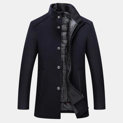 Adrian | Dikke wollen trenchcoat