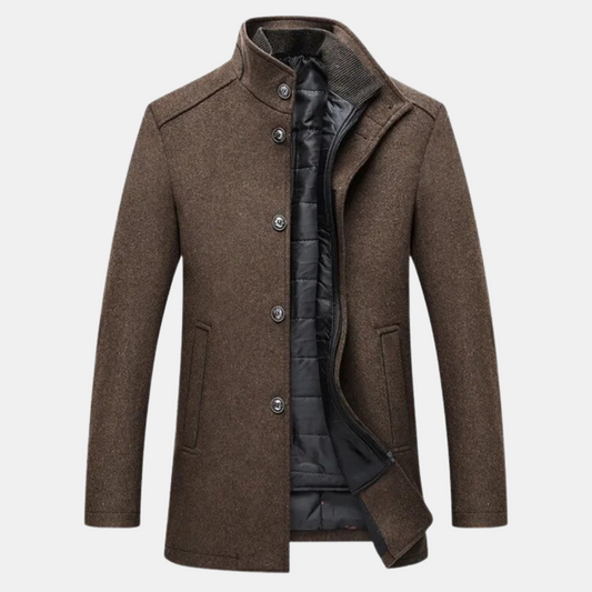 Adrian | Dikke wollen trenchcoat
